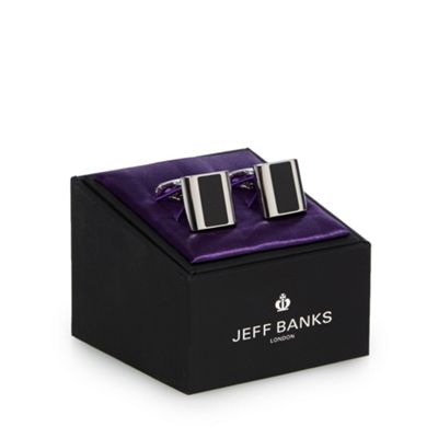 Jeff Banks Black enamel insert cufflinks in a gift box